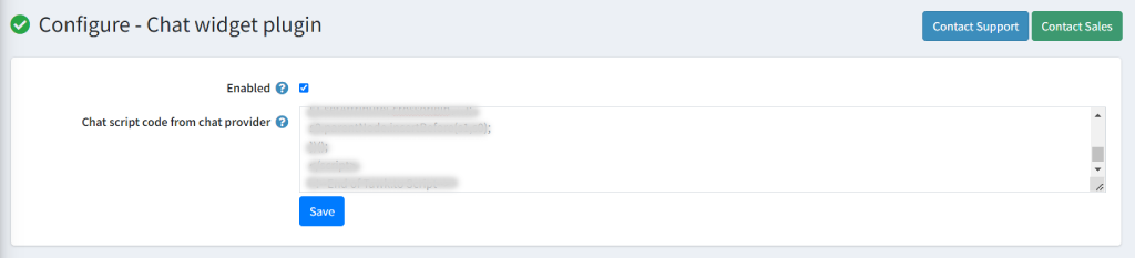 chat widget configure